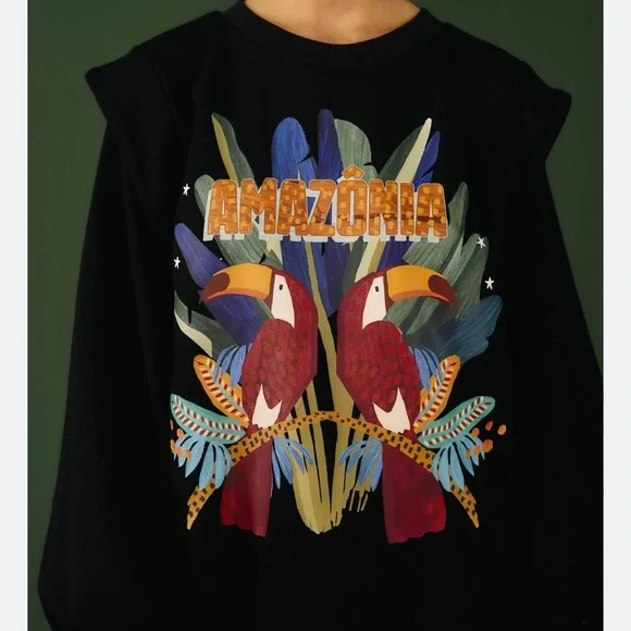 FARM RIO ‼️‼️Black Amazonia Sweater Dress NWT - Picture 4 of 14